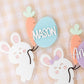 Personalized Easter Basket Bunny with carrot and egg Name Tag for Girls and Boys