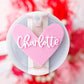 Personalized Pink Heart Tumbler Topper