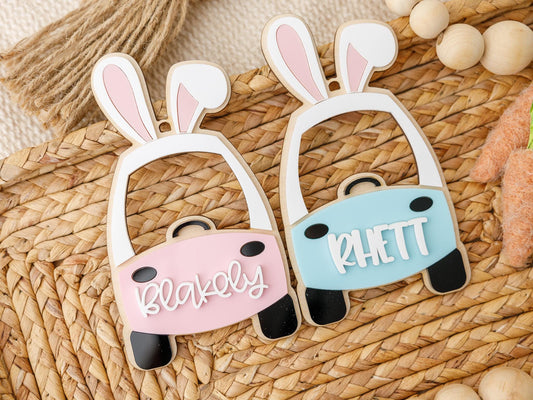 Cozy Coupe Bunny Ears Easter Basket Acrylic Name tag for kids