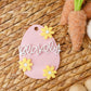 Pastel Daisy Egg Easter Basket Name tag for kids