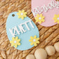 Pastel Daisy Egg Easter Basket Name tag for kids