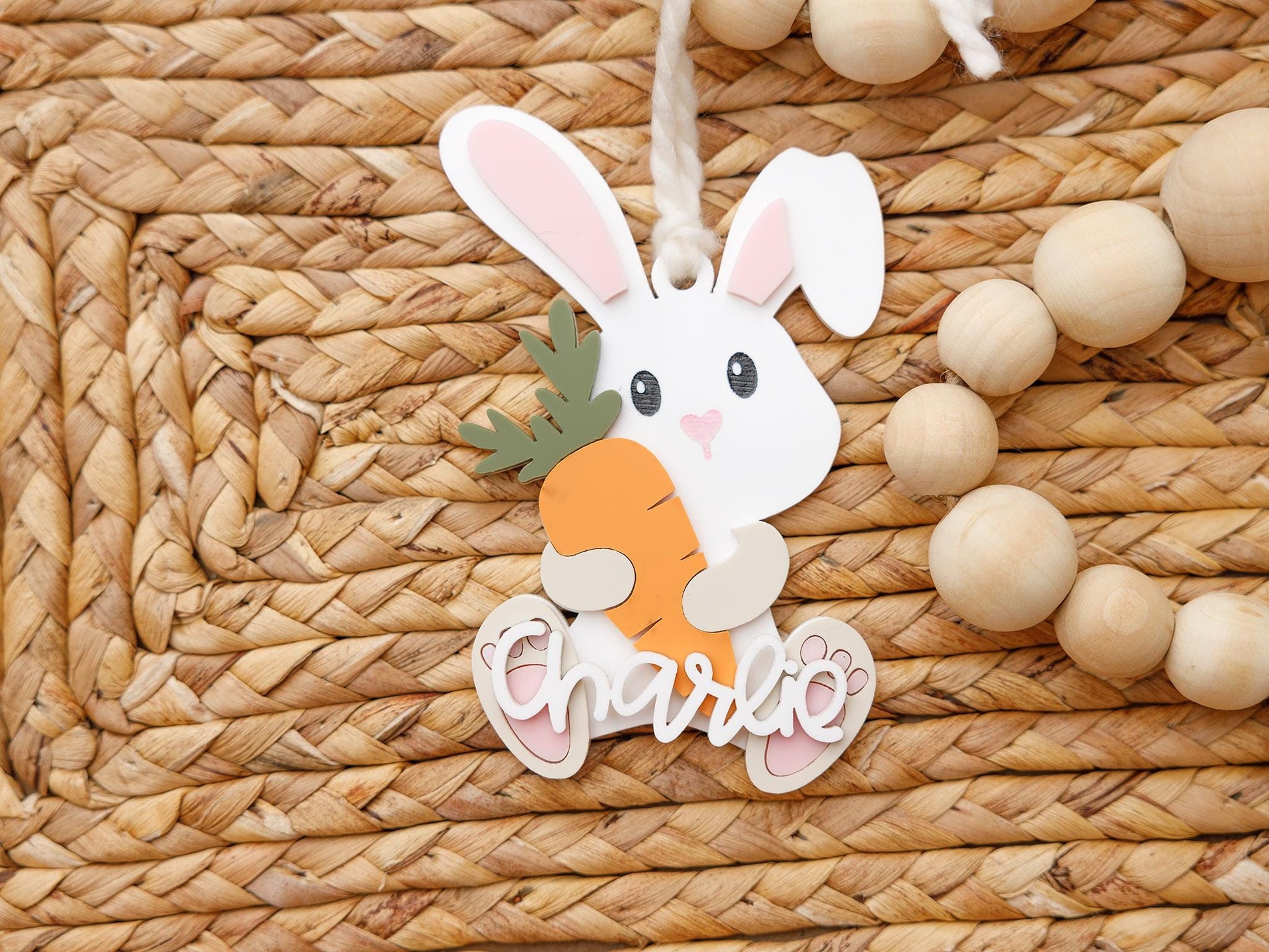 Easter Bunny Carrot Name Tag