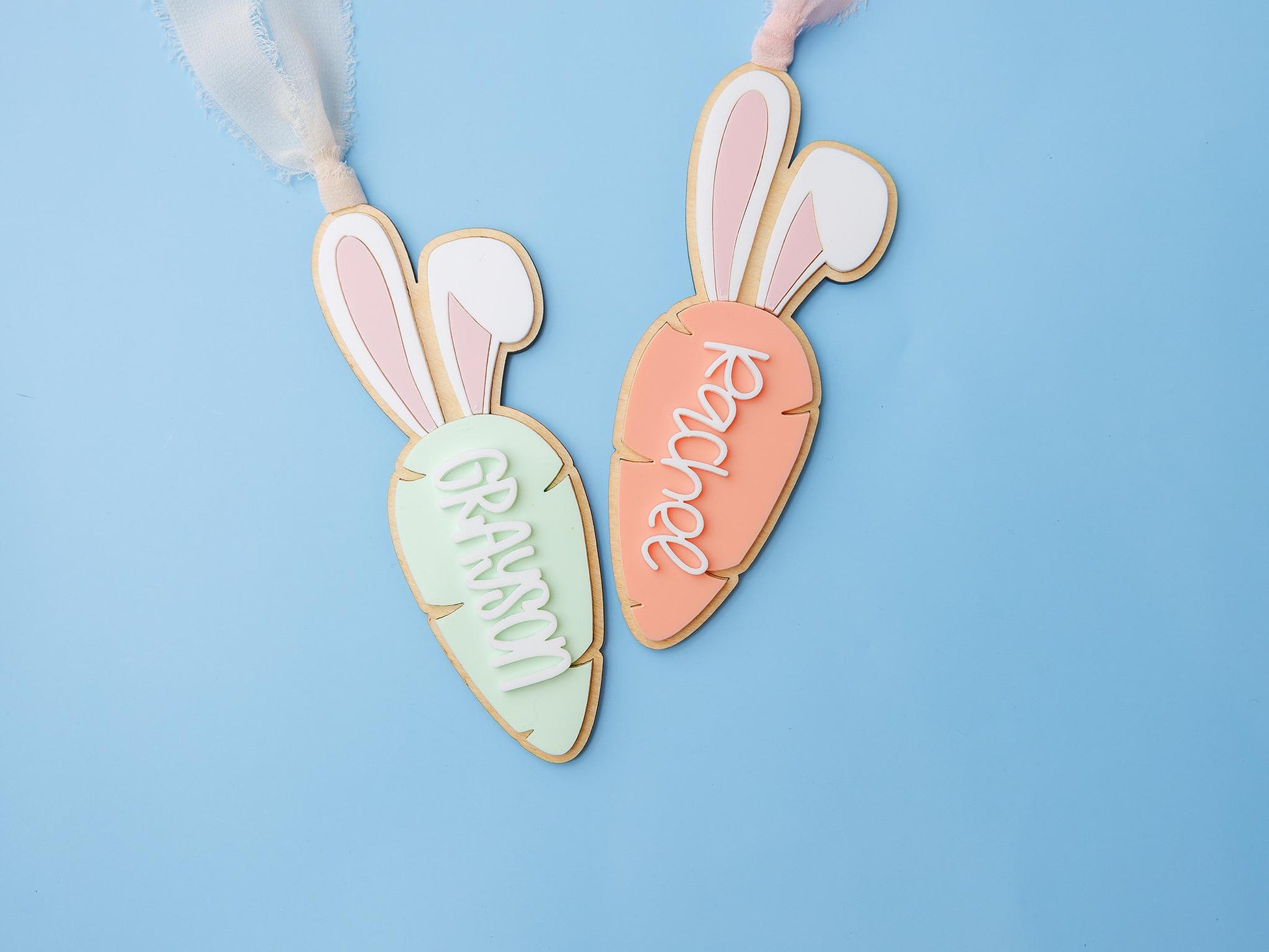 personalized easter bunny carrot name tag for kids