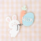 Personalized Easter Basket Bunny with carrot and egg Name Tag for Girls and Boys