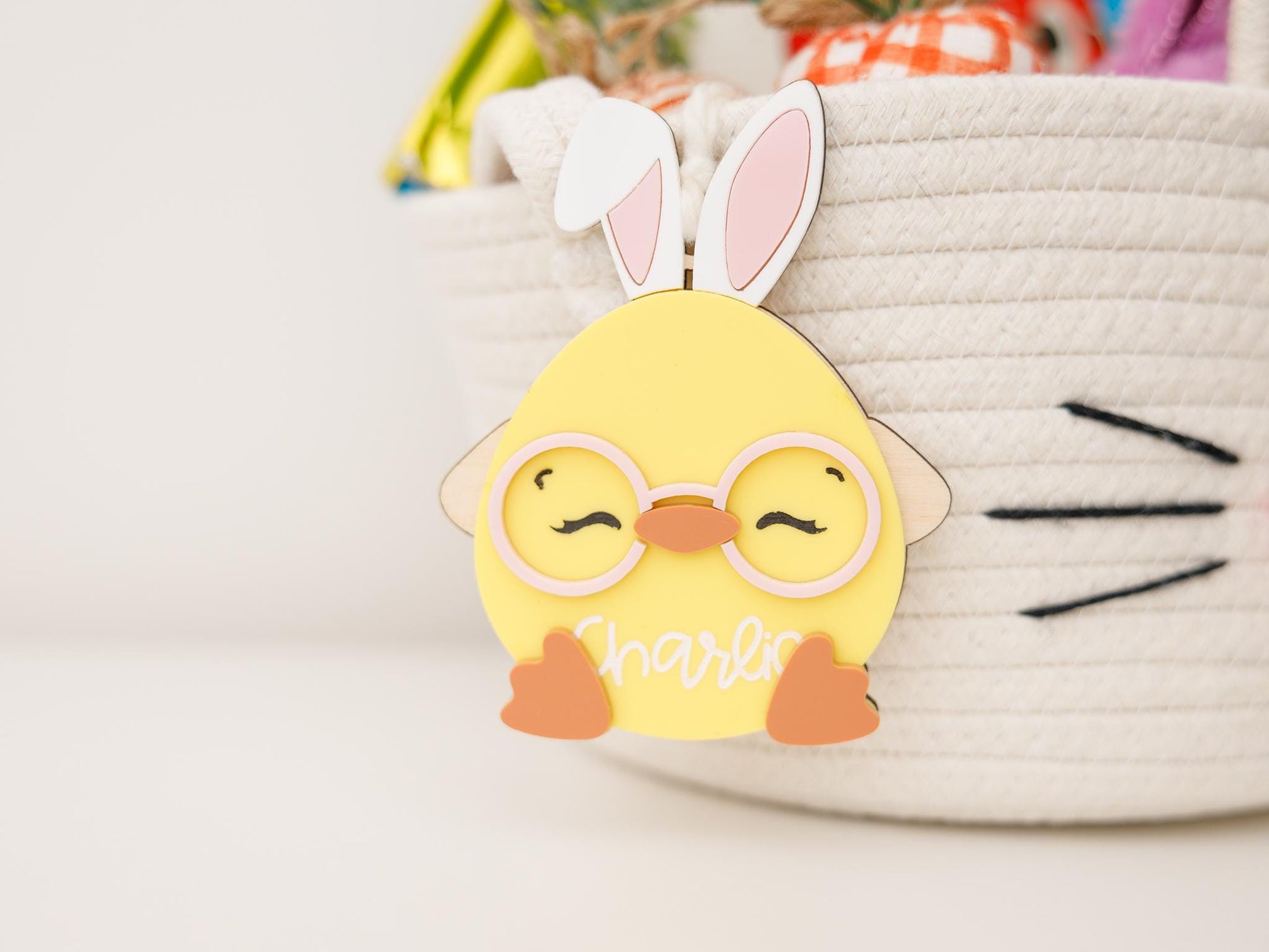 Personalized Easter Basket Chick Name Tag for Kids