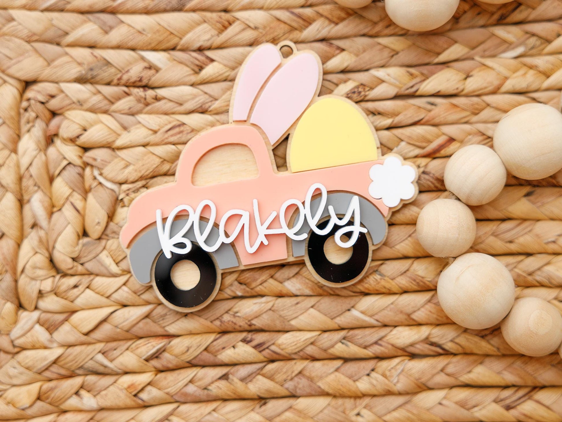 Pickup truck Easter Basket Name Tag for Kids