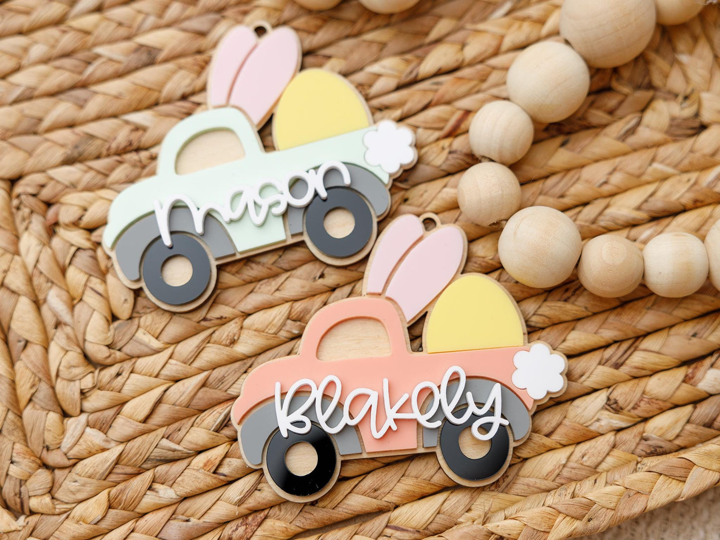 Pickup truck Easter Basket Name Tag for Kids