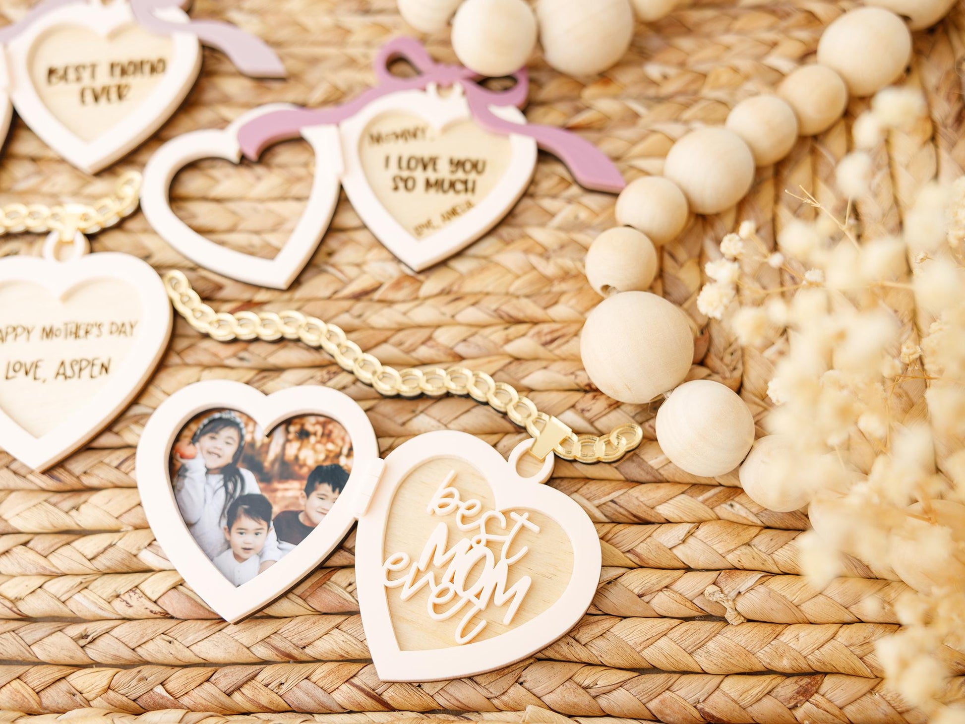 Heart Locket Photo Fridge Magnet Mothers Day Gift for Mom