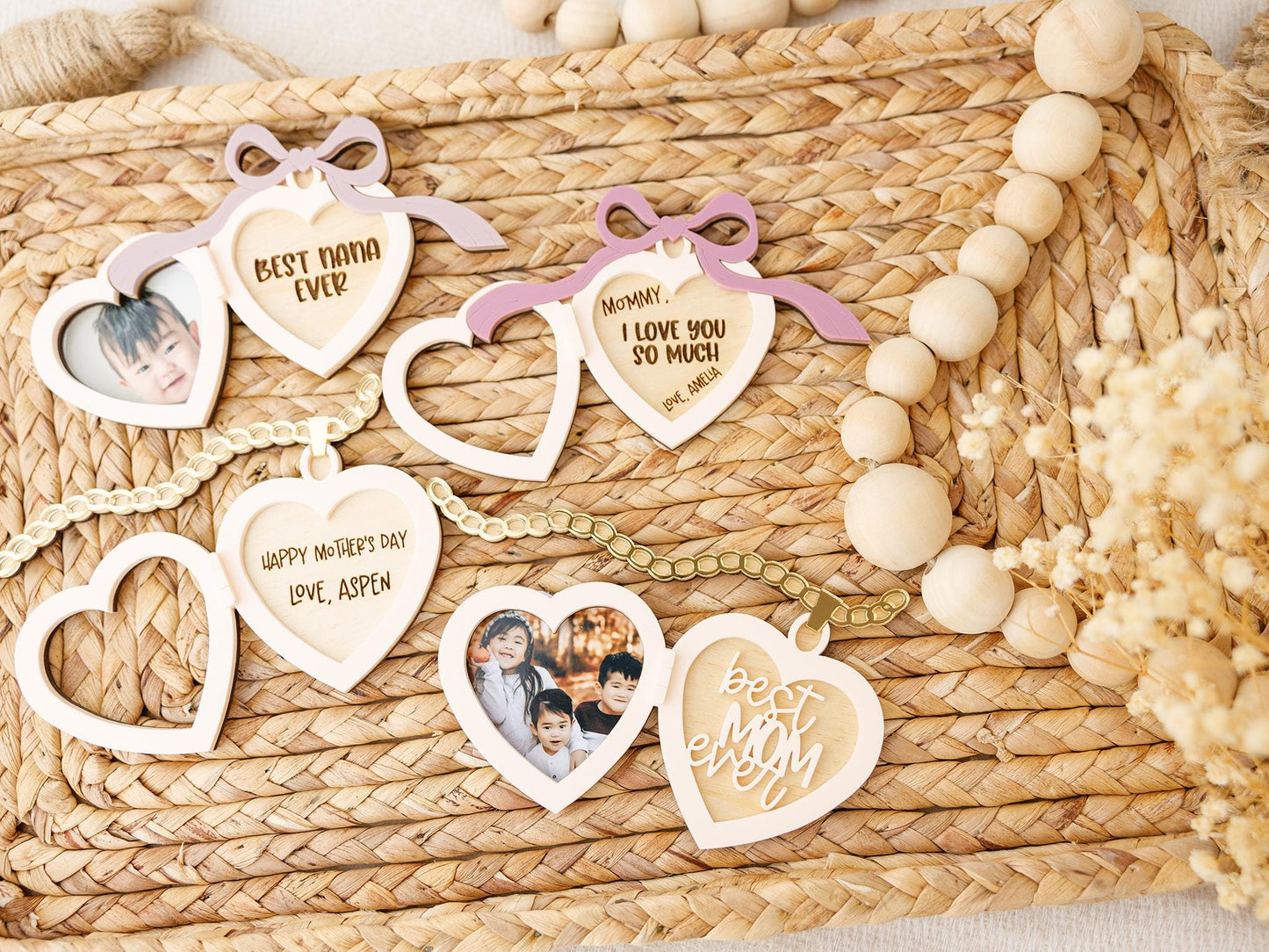 Heart Locket Photo Fridge Magnet Mothers Day Gift for Mom