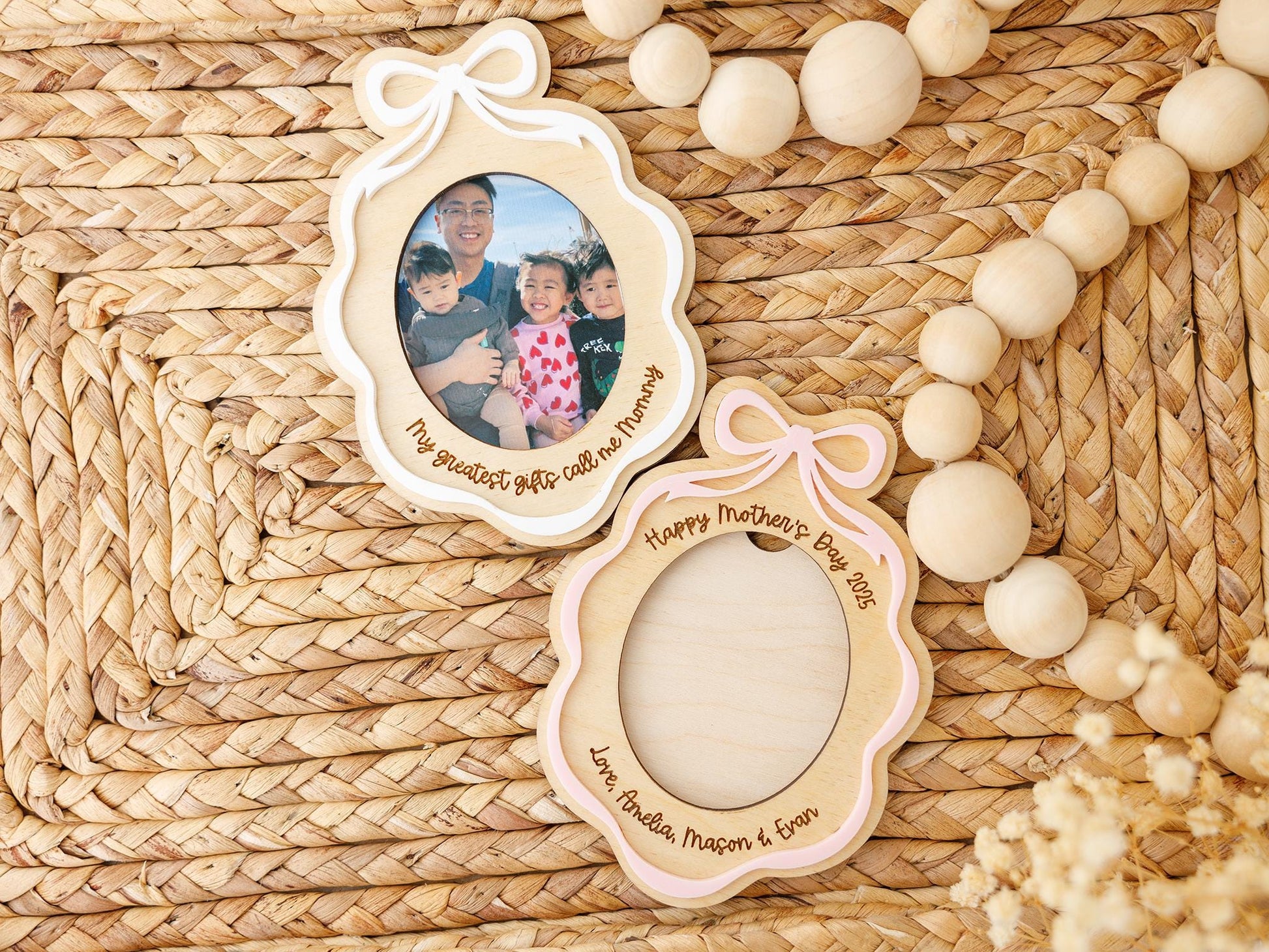 Photo Fridge Magnet Gift for Mom Coquette Bow Photo Fridge Magnet Mothers Day Gift for Grandma