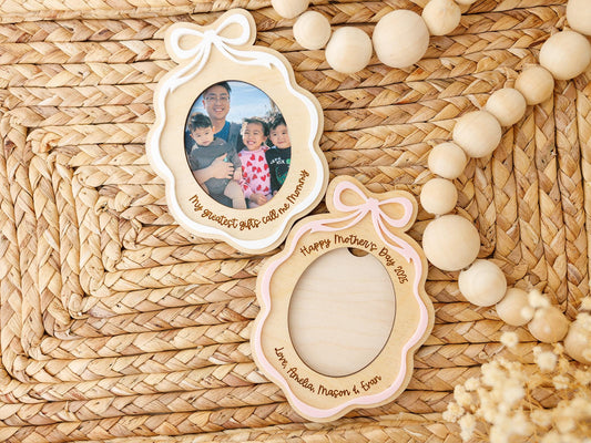 Photo Fridge Magnet Gift for Mom Coquette Bow Photo Fridge Magnet Mothers Day Gift for Grandma