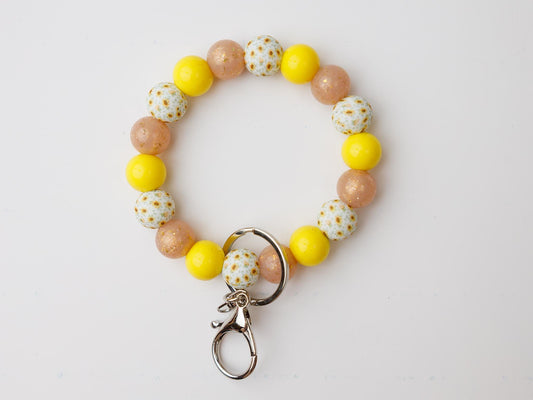 Sunflower Beaded Wristlet Keychain Summer Trendy Beaded wrislet