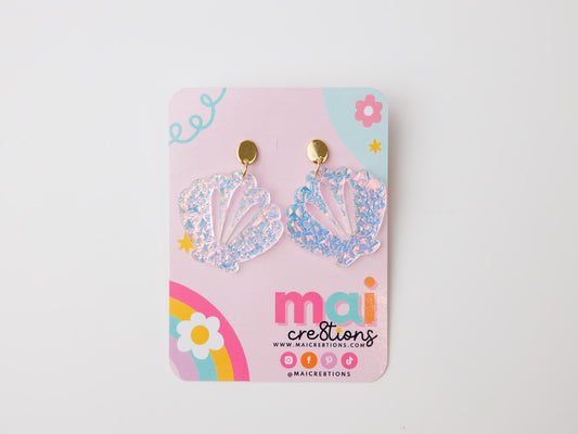 Iridescent seashell Acrylic Earrings