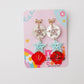 Tiered sand dollar starfish seashell Acrylic Earrings