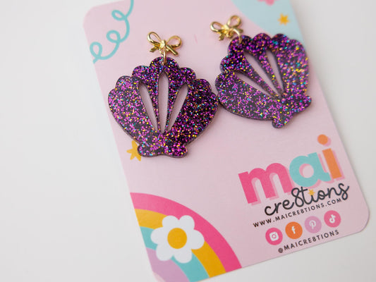 Bow Seashell Acrylic Earrings