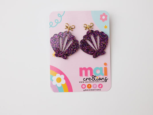Bow Seashell Acrylic Earrings