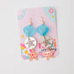 Tiered sand dollar starfish seashell Acrylic Earrings