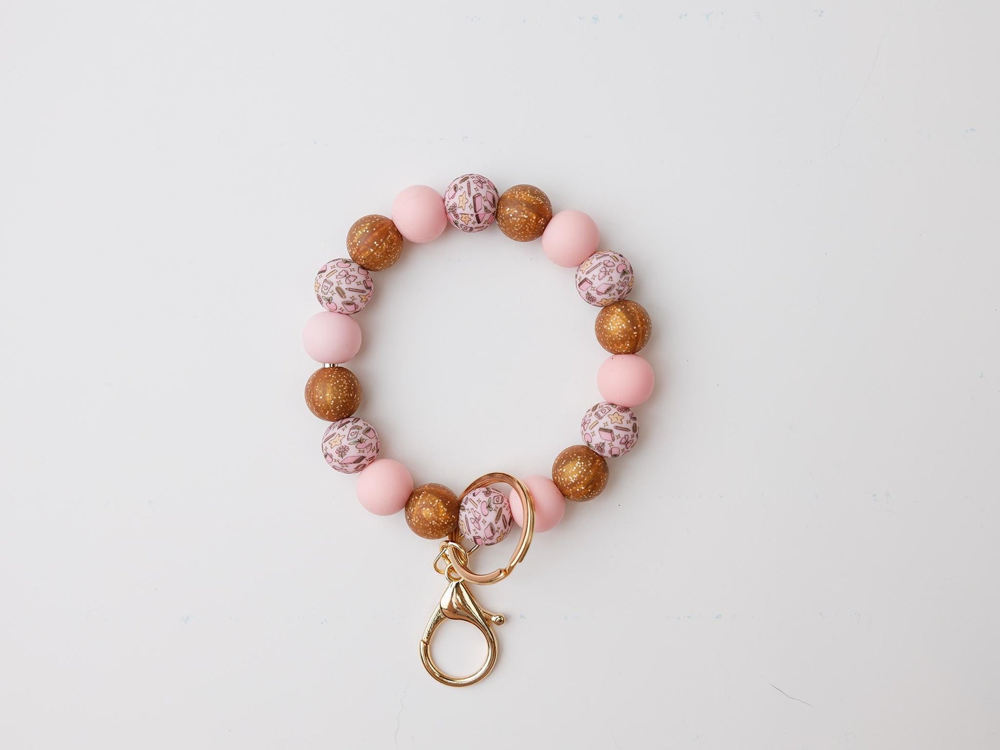 School stuffs Beaded Wristlet Keychain