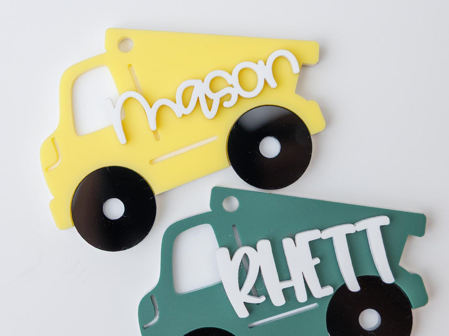 Dump truck Backpack tag for boys