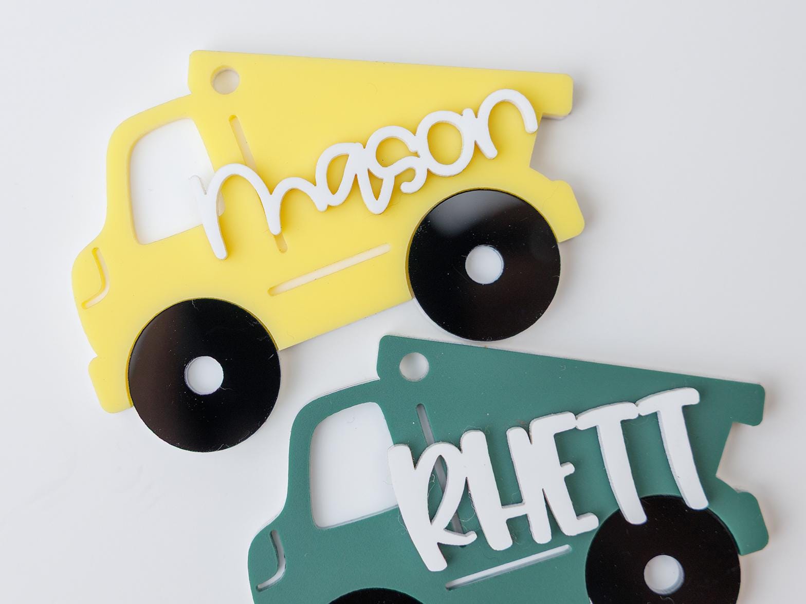 Dump truck Backpack tag for boys