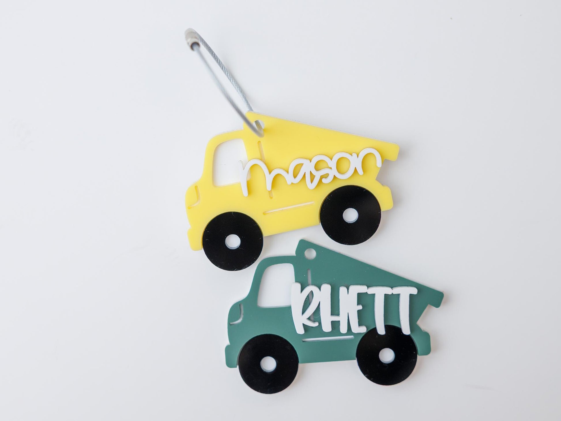Dump truck Backpack tag for boys
