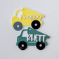 Dump truck Backpack tag for boys