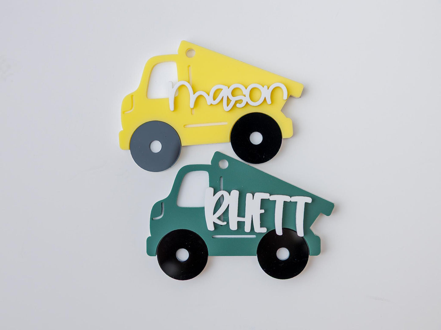 Dump truck Backpack tag for boys