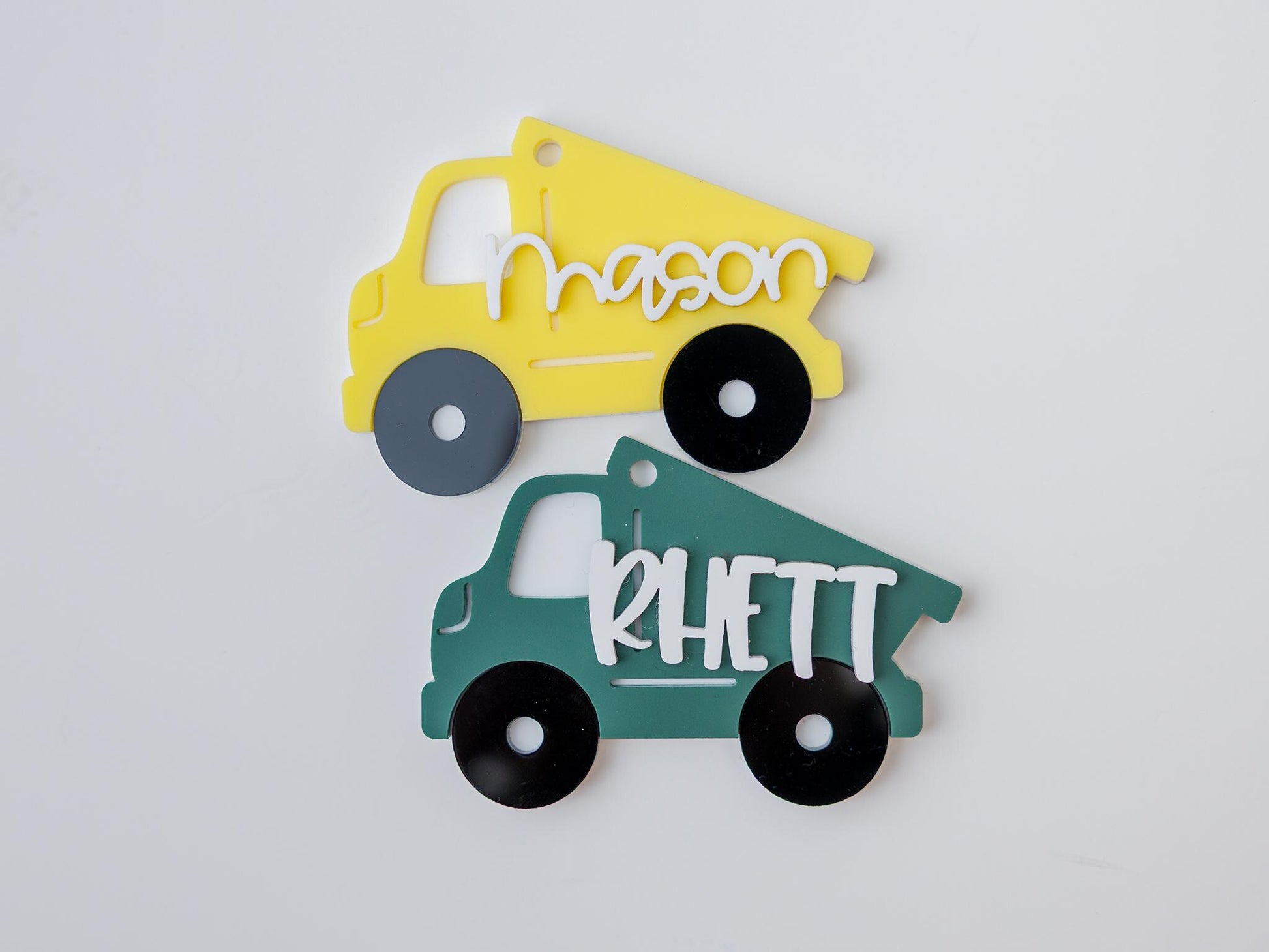 Dump truck Backpack tag for boys