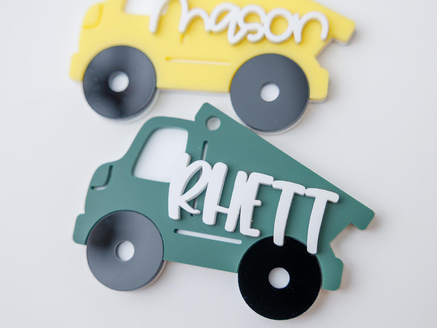 Dump truck Backpack tag for boys