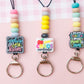 Pastel beaded lanyard for teacher Teaching is a work of heart Lanyard for Teachers Appreciation Gift 2025 Custom Lanyard Gift for Teachers