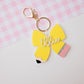 Personalized pencil bow keychain Gift for Teachers Custom keychain