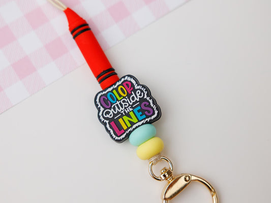Color out of the lines Lanyard for Teachers Appreciation Gift 2025 Custom Lanyard Gift for Teachers