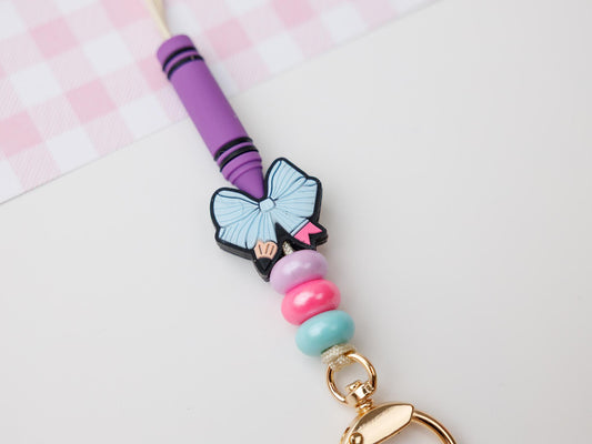 Crayon pencil bow Lanyard for Teachers Appreciation Gift 2025 Custom Lanyard Gift for Teachers