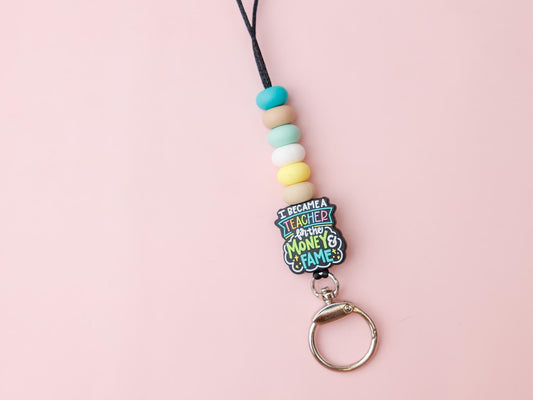 Beaded Lanyard for Teachers Appreciation Gift 2025 Custom Lanyard Gift for Teachers I became teacher for money and fame