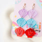 Tiered Seashell Acrylic Earrings