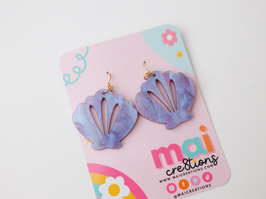 Purple seashell Acrylic Earrings