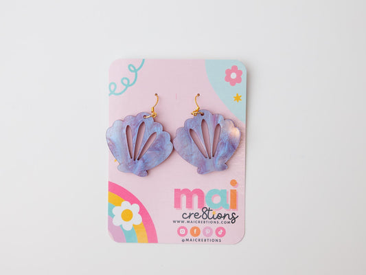 Purple seashell Acrylic Earrings