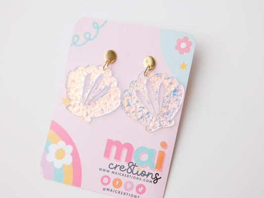 Iridescent seashell Acrylic Earrings