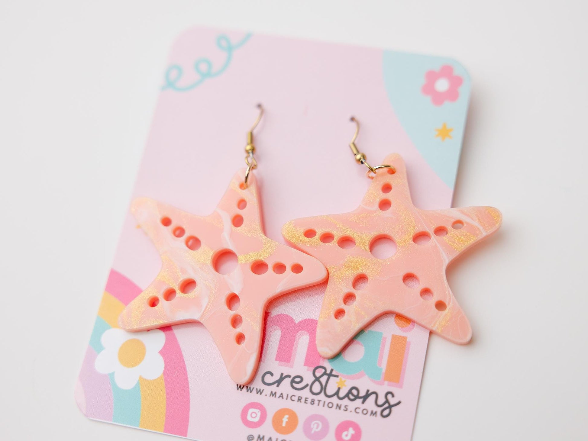 Jumbo starfish Acrylic Earrings