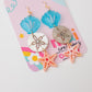 Tiered sand dollar starfish seashell Acrylic Earrings
