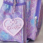 Scallop bow heart backpack name tag