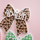 Scallop bow backpack name tag Bow backpack keychain Personalized keychain Gift for kids Custom bow keychain Personalized acrylic keychain