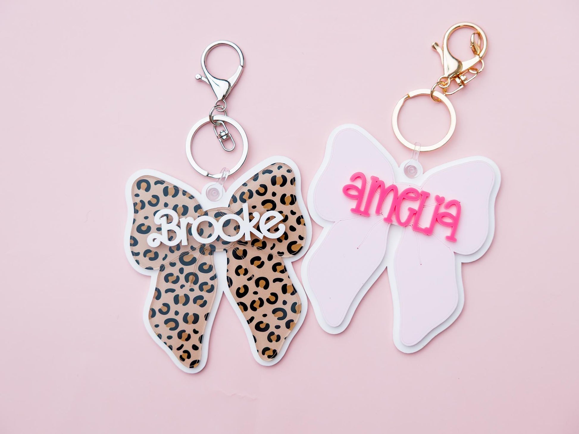 Personalized Bow backpack keychain
