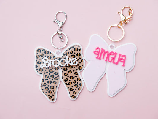 Personalized Bow backpack keychain
