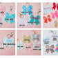 Scallop bow backpack name tag Bow backpack keychain Personalized keychain Gift for kids Custom bow keychain Personalized acrylic keychain