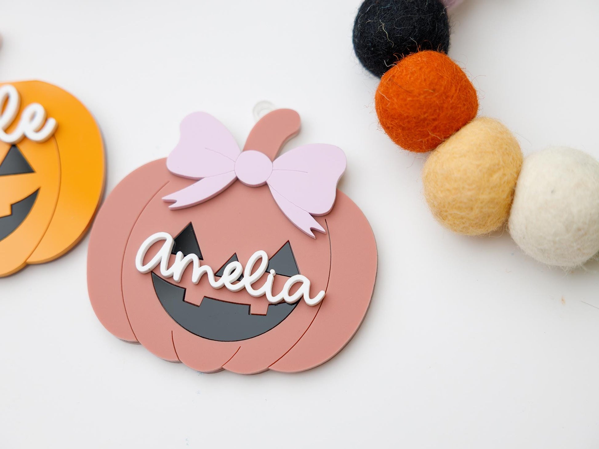 Halloween 2025 Pumpkin name tag