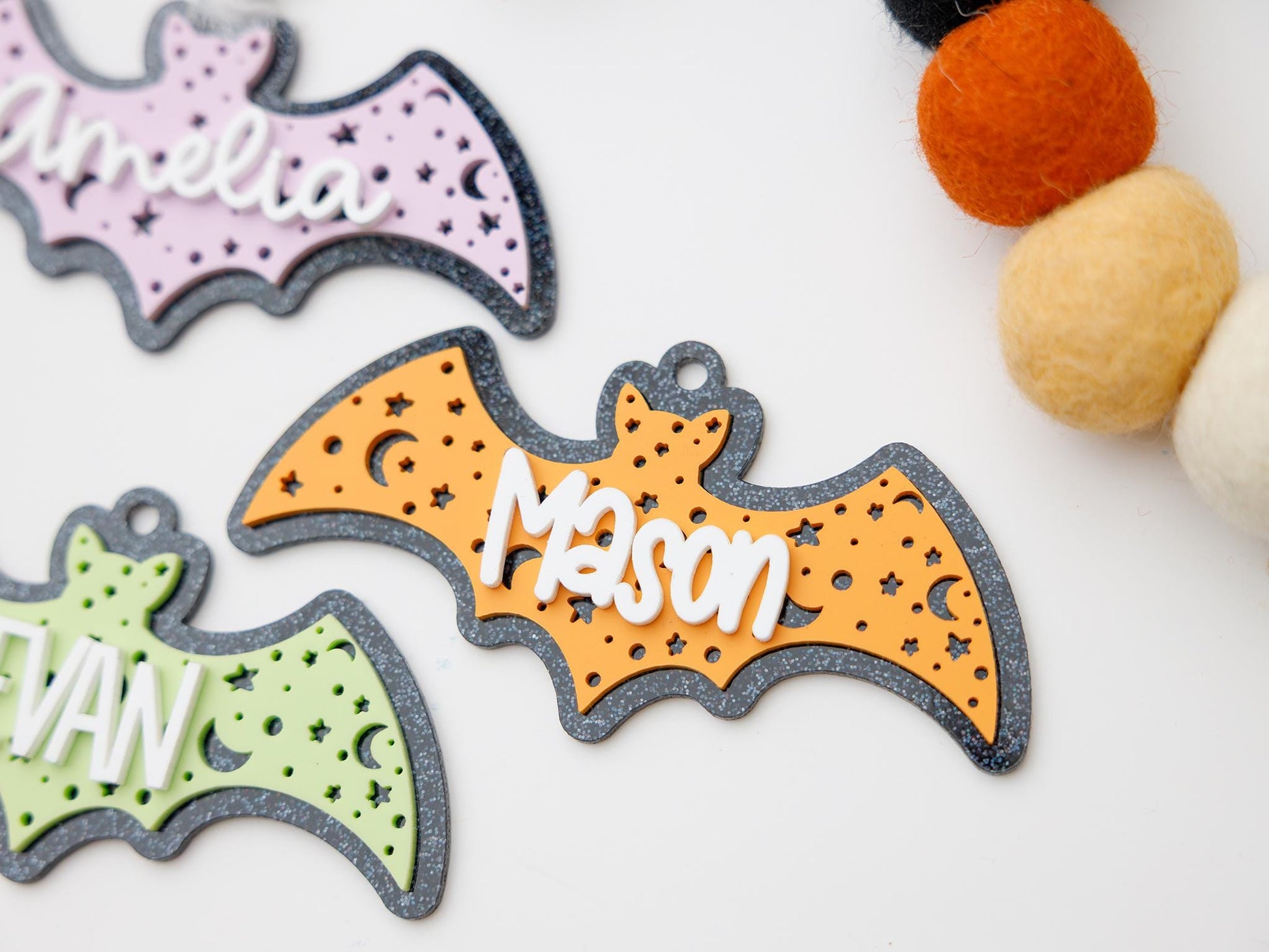 Personalized Bat Boo Basket tag