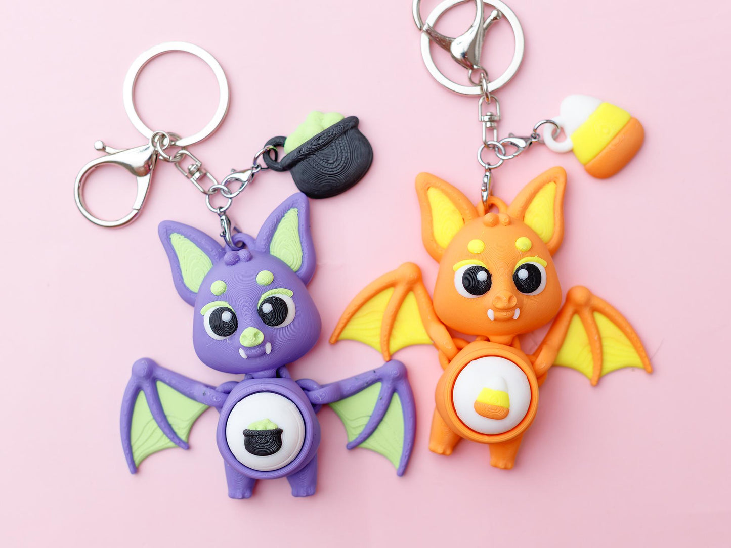 Halloween Bat Fidget Clicker Cute Bat Fidget Toy keychain
