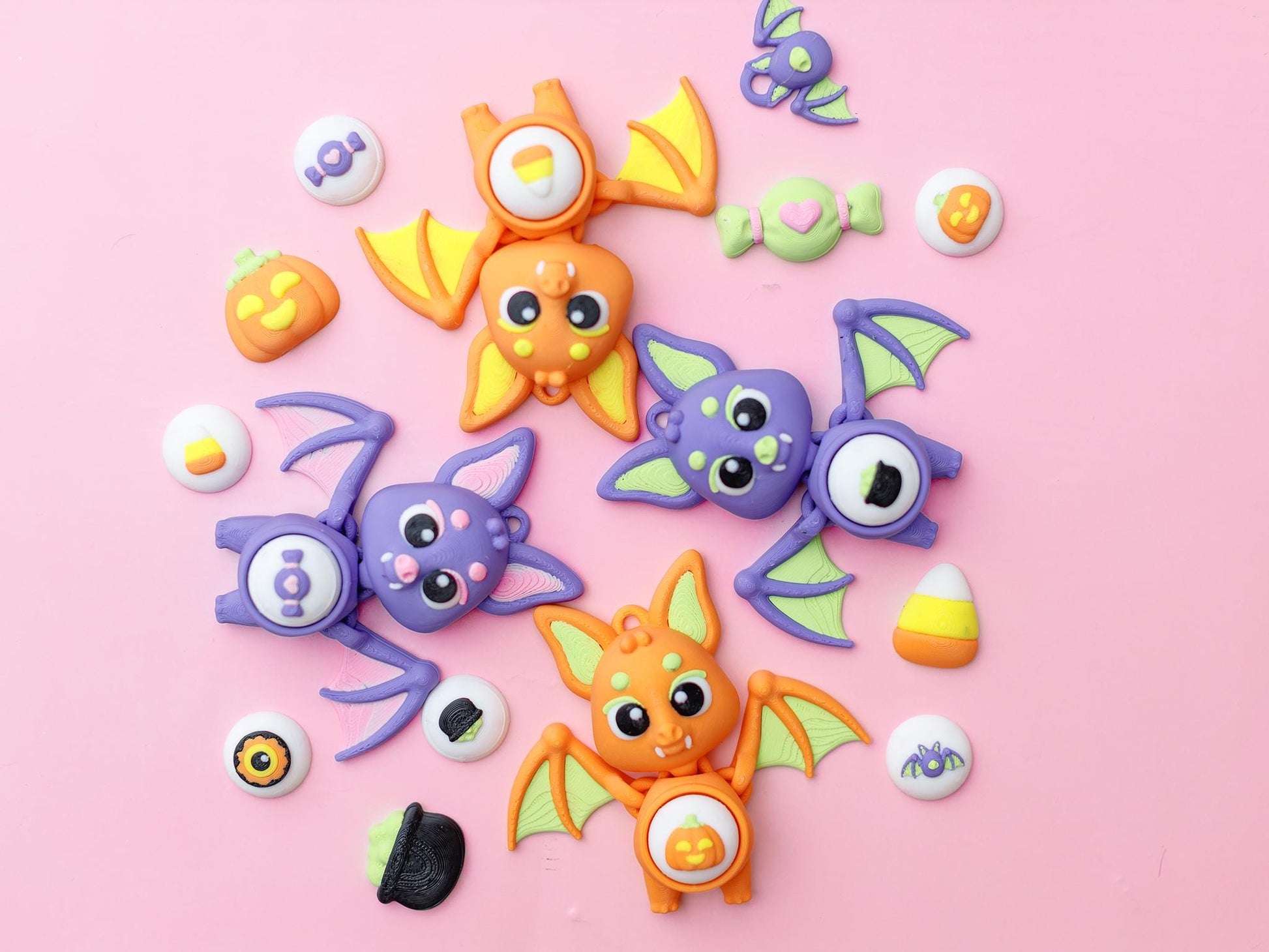 Halloween Bat Fidget Clicker Cute Bat Fidget Toy keychain
