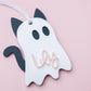 Personalized Ghost Cat Cat Pumpkin Name Tag Halloween 2025